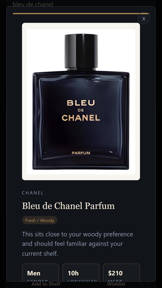 Fragrance library with full note pyramids